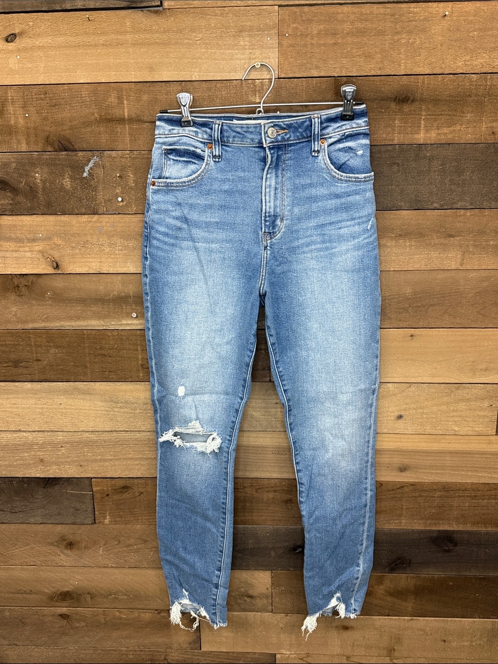 Abercrombie & Fitch Light Blue Distressed Skinny Jeans